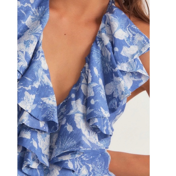 LoveShackFancy Floral Ruffle Halter Maxi Dress - Picture 10 of 13